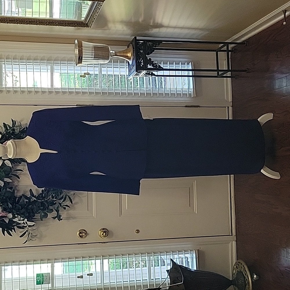 Maggy London purple 2 piece jacket long skirt beaded button front lined  4 …EUC